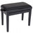 Kinsman KPB03 BK PE Wooden Adjustable Piano Bench - Black Polyester