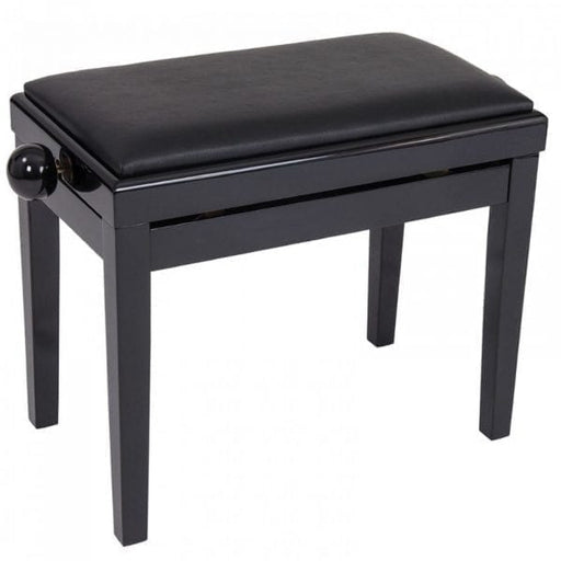 Kinsman KPB03 BK PE Wooden Adjustable Piano Bench - Black Polyester