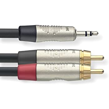 Stagg N Series - Mini Jack to 2 x Male RCA/Phono Cable - 3m/10ft