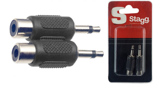 Stagg S Series Adaptor - Female RCA/Phono to 3.5 Mono Jack - x2