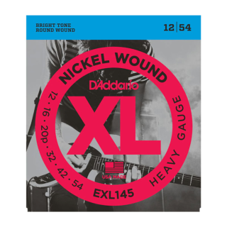 D'Addario XL Nickel Electric Guitar Strings - EXL145 - 12-54 Heavy Plain 3rd Set