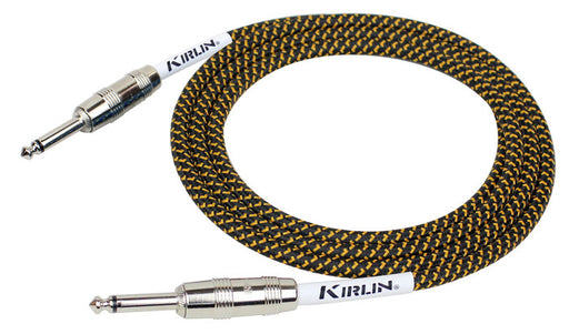 Kirlin Fabric Series Instrument Cable - Straight to Straight - 10ft - Black & Yellow