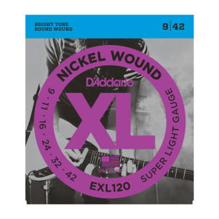 D'Addario XL Nickel Electric Guitar Strings - EXL120 - 09-42 Super Light Set