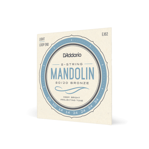 D'Addario Mandolin Strings - 10-34 Light, 80/20 Bronze