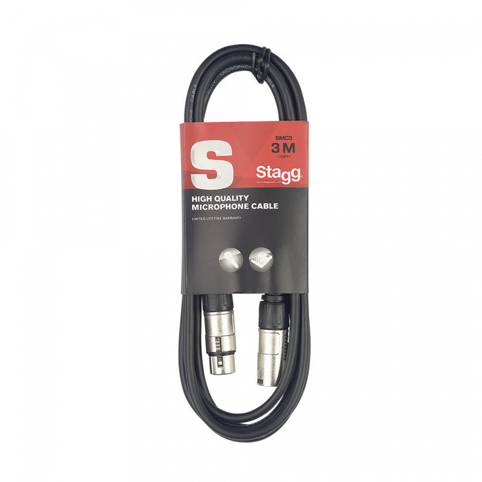 Stagg S Series - Male XLR to Female XLR Microphone Cable - 10ft