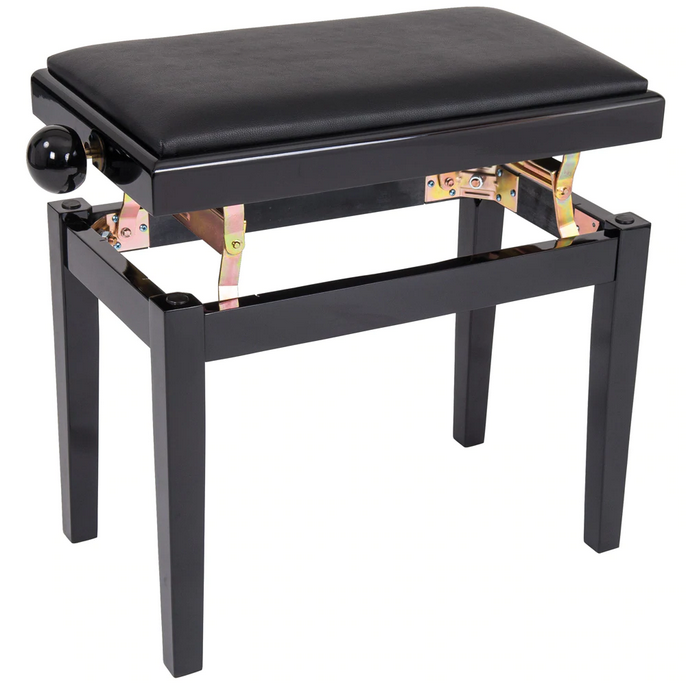 Kinsman KPB03BK Wooden Adjustable Piano Bench - Black Satin