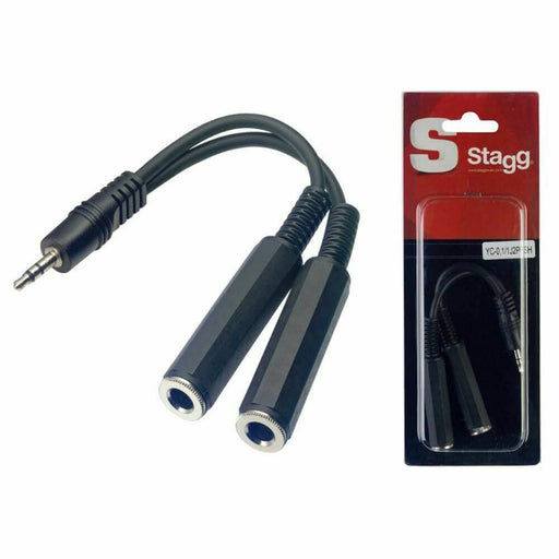 Stagg S Series - Stereo Mini Jack to Duel Female 1/4 Inch Jacks - 4 Inches